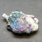 Peacock Ore!! Unusual Natural Raw Chalcopyrite Bornite Silver Pendant from Mexico - 1.4" - 7.72 Grams