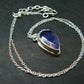 Large Natural Intense Color Faceted Tanzanite Zoisite Sterling Silver Pendant with Silver Chain from Tanzania - 0.7" - 6.38 Grams