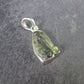 Natural Gem Moldavite Tektite SS Pendant from Czech Republic - 1.18 Grams - 0.9"