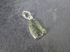 Natural Gem Moldavite Tektite SS Pendant from Czech Republic - 1.18 Grams - 0.9"
