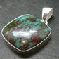 Crimson Cuprite w/ Chrysocola Silver Plated Pendant from Mexico - 1.4" - 7.07 Grams