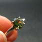 Moldavite Tektite Silver Ring from Czech Republic - Size 8 - 1.78 Grams