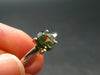 Moldavite Tektite Silver Ring from Czech Republic - Size 8 - 1.78 Grams