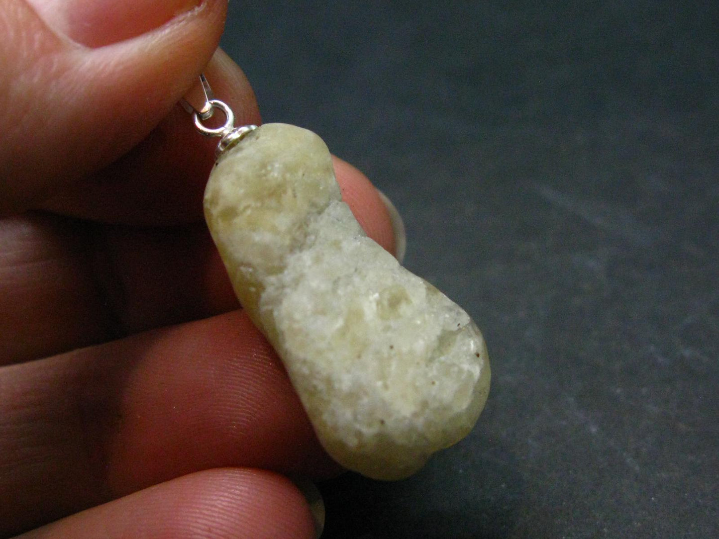 Large Natural Agni Gold Danburite Sterling Silver Pendant from Tanzania - 1.4" - 4.52 Grams