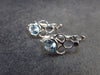 Faceted Natural Sky Blue Topaz Dangle 925 Silver Earrings from Brazil - 0.7" - 2.70 Grams