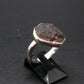 Rare Cintamani Pseudotektite Ring from Indonesia - 4.14 Grams, Size 8