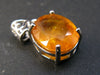Large Natural Faceted Orangish-Yellow 6.16 Carat Sapphire 925 Sterling Silver Pendant - 0.7"