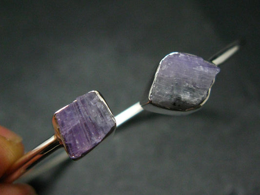 Pink Tanzanite Silver Twister Bracelet From Tanzania - 5.56 Grams - Adjustable length