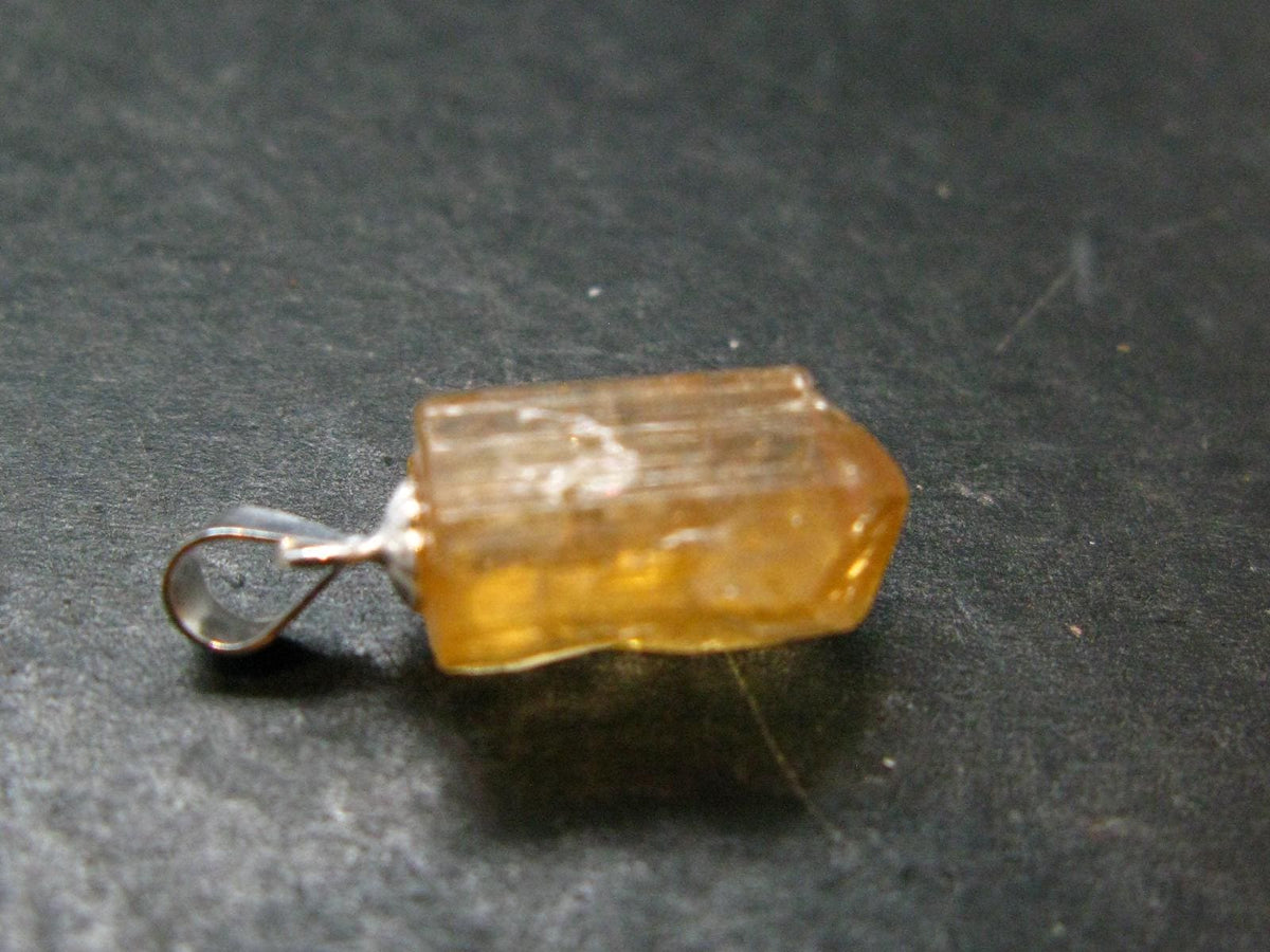 Imperial Topaz Crystal Pendant From Brazil - 0.8" - 2.34 Grams