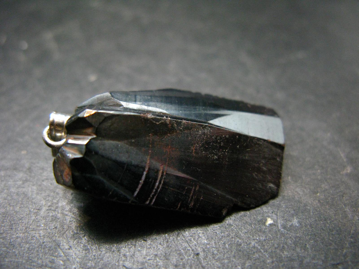 Bubble Hematite Silver Pendant from Morocco - 1.5" - 12.86 Grams