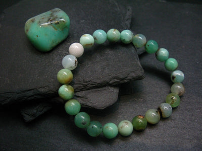 Chrysoprase Genuine Bracelet ~ 7 Inches ~ 8mm Round Beads