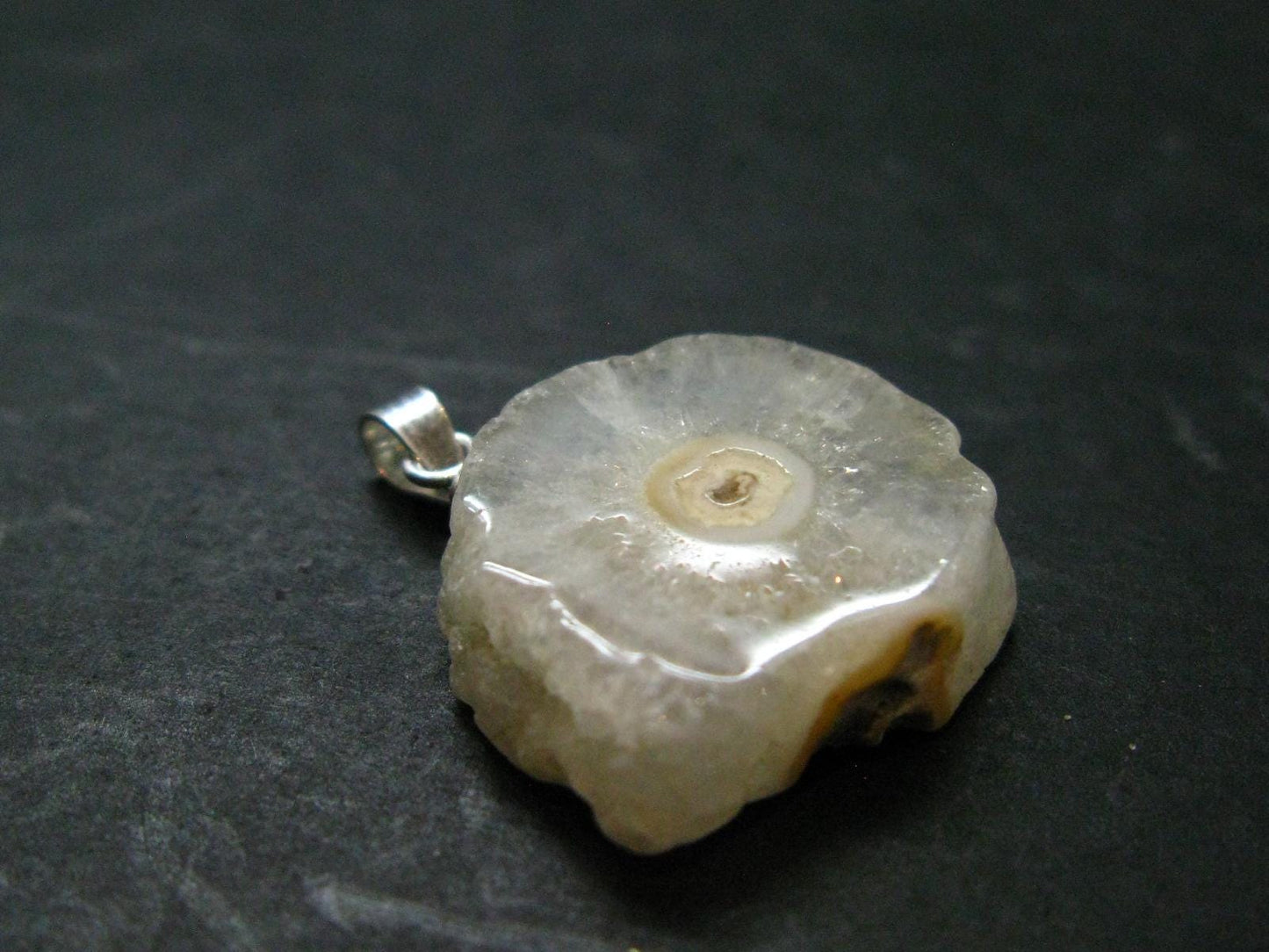 Anandalite Quartz Crystal Silver Pendant From India - 1.0" - 3.64 Grams