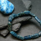 Neon Blue Apatite Genuine Bracelet ~ 7 Inches ~ 15mm Tumbled Beads