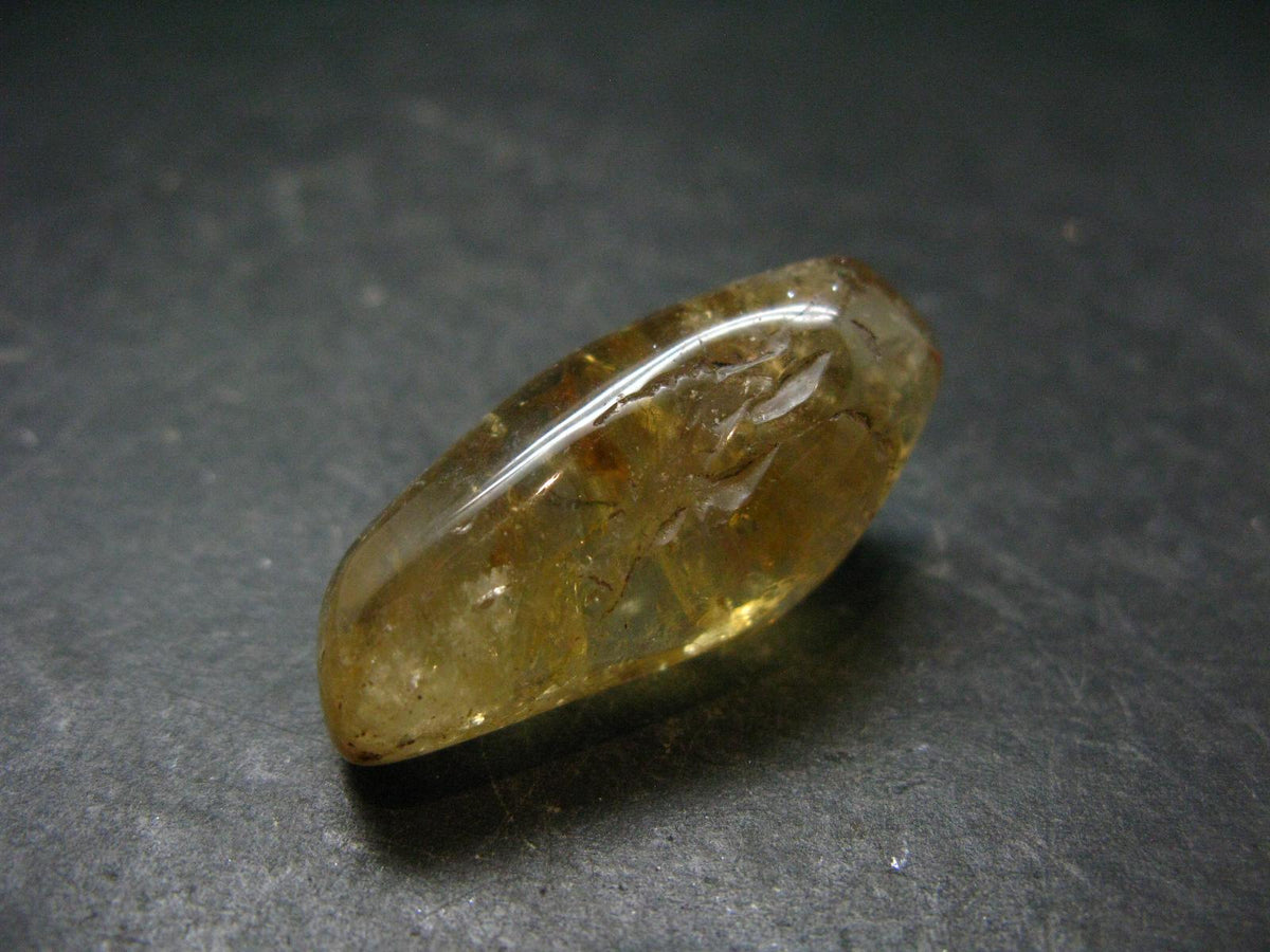 Nice Untreated Rich Yellow Citrine Tumbled Crystal from Zambia - 68.70 Carats - 1.5"