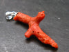 Rare Natural Red Coral Silver Pendant From Italy - 1.4" - 1.22 Grams