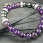 Hematite & Amethyst Genuine Bracelet ~ 7 Inches ~ 8mm Round Beads