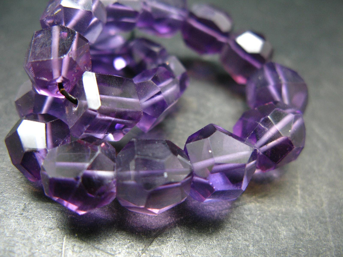 AAA Grade Amethyst Gem Genuine Bracelet ~ 7 Inches ~ 12mm Facetted Beads