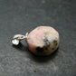Rare Pink Tugtupite Sterling Silver Pendant From Greenland - 0.8" - 1.58 Grams