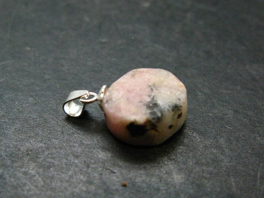 Rare Pink Tugtupite Sterling Silver Pendant From Greenland - 0.8" - 1.58 Grams