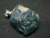 Extremely Rare Rough Grandidierite Silver Pendant From Madagascar - 1.2" - 5.59 Grams