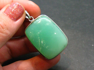 Chrysoprase Silver Pendant From Australia - 1.5" - 11.25 Grams