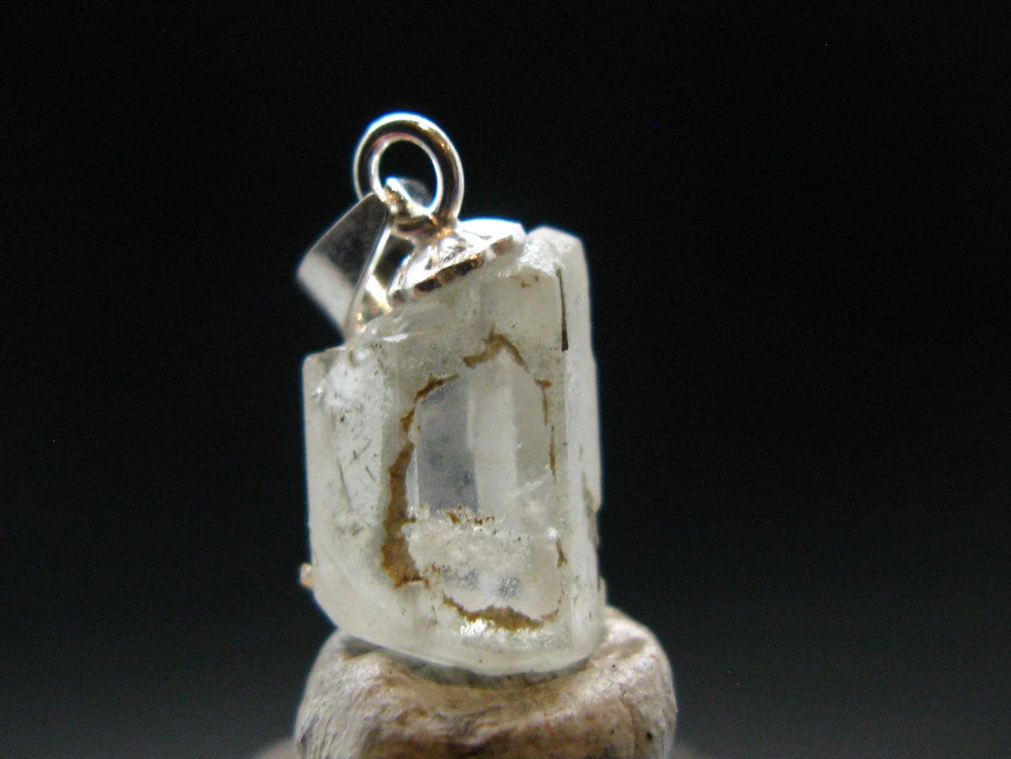 Phenakite Phenacite Silver Pendant from Burma Myanmar - 0.7 Inches - 0.92 Grams