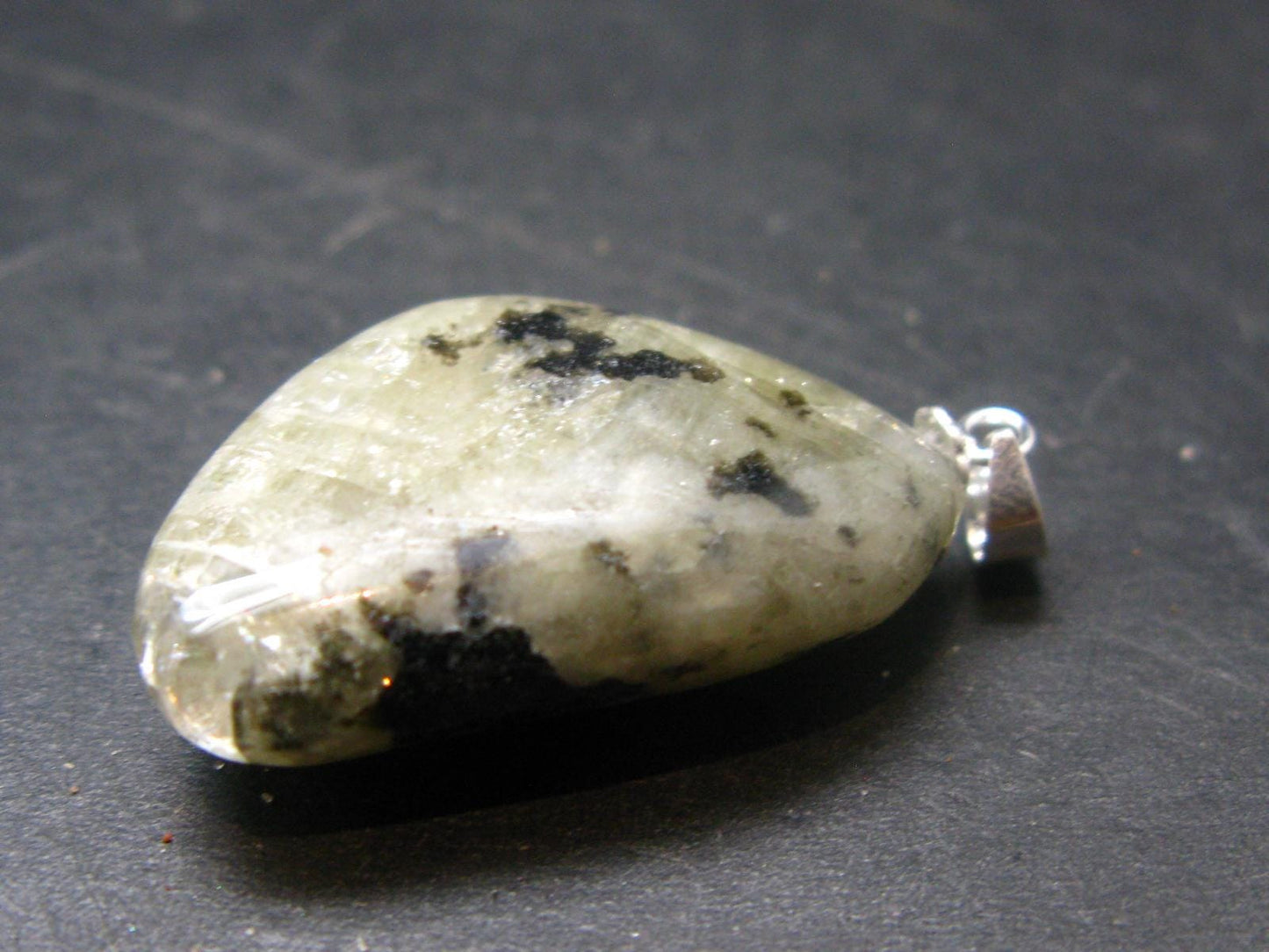 Phenakite Phenacite Tumbled Silver Pendant From Russia - 1.3" - 7.77 Grams