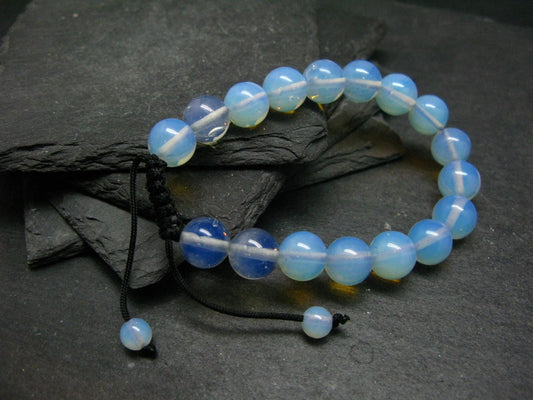 Opalite Genuine Bracelet ~ 7 Inches ~ 10mm Round Beads - w/ Drawstring