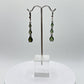 Faceted Moldavite Sterling Silver Drop Earrings - Weight 3.93 Grams