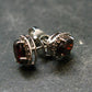 Natural Faceted Red Garnet Almandine Sterling Silver Stud Earrings from India - 2.44 Grams