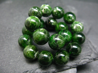 Chrome Diopside Genuine Bracelet ~ 7 Inches ~ 10mm Round Beads