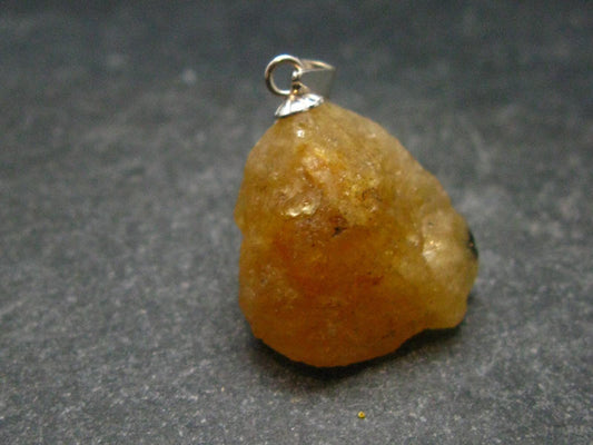 Heliodor (Yellow Beryl) Crystal Silver Pendant From Brazil - 1.0" - 4.77 Grams