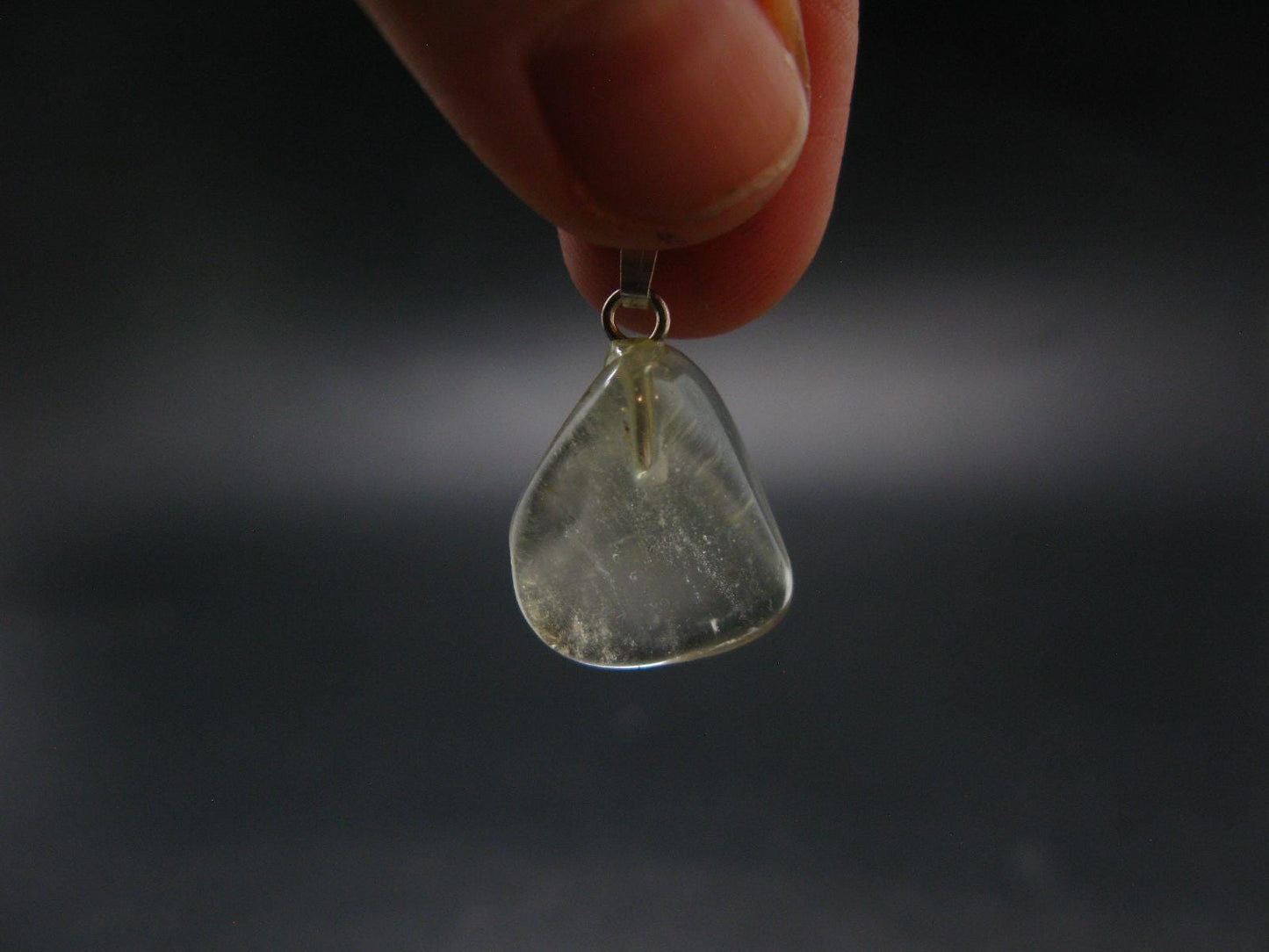 Gem Libyan Desert Glass Tektite Pendant Sterling Silver from Libya - 1.0" - 3.1 Grams