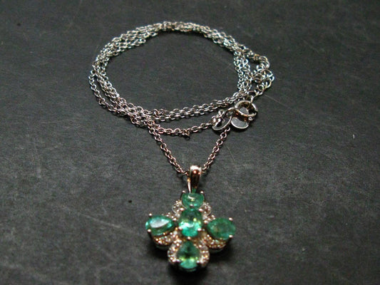 Emerald Silver Pendant W/Chain From Colombia - 3.32 Grams Total