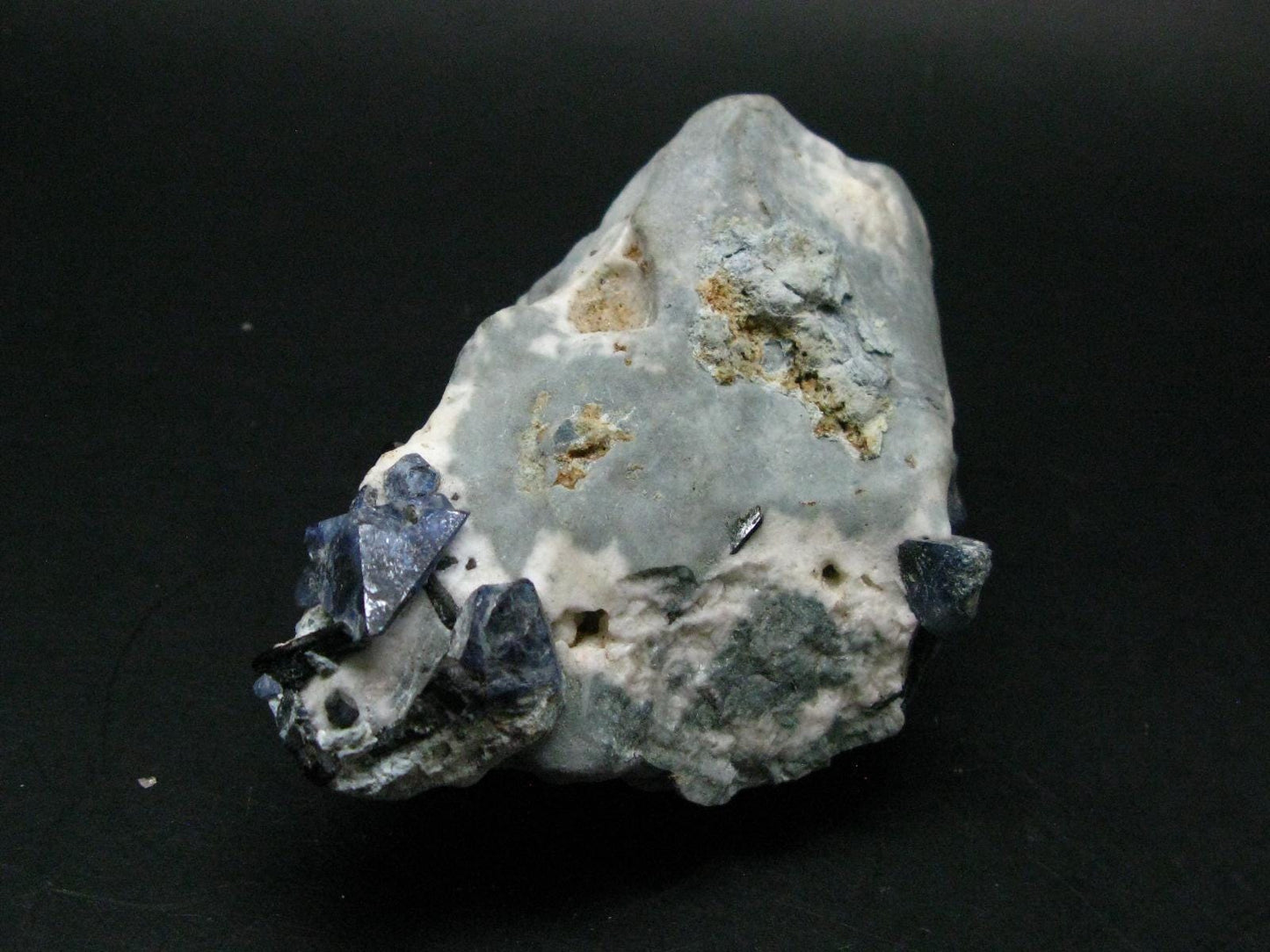 Benitoite and Neptunite on Natrolite Cluster From California - 1.5" - 10.35 Grams