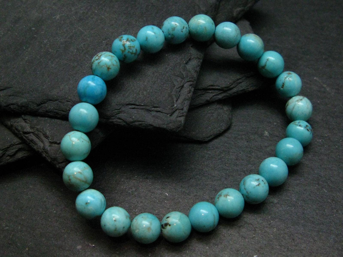 Turquoise Genuine Untreated Bracelet ~ 7 Inches ~ 8mm Round Beads