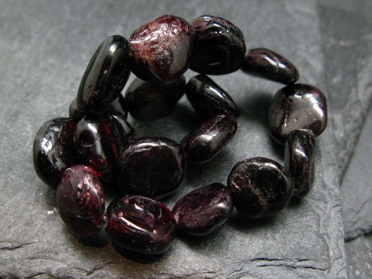 Garnet Almandine Genuine Bracelet ~ 7 Inches ~ 12mm Tumbled Beads