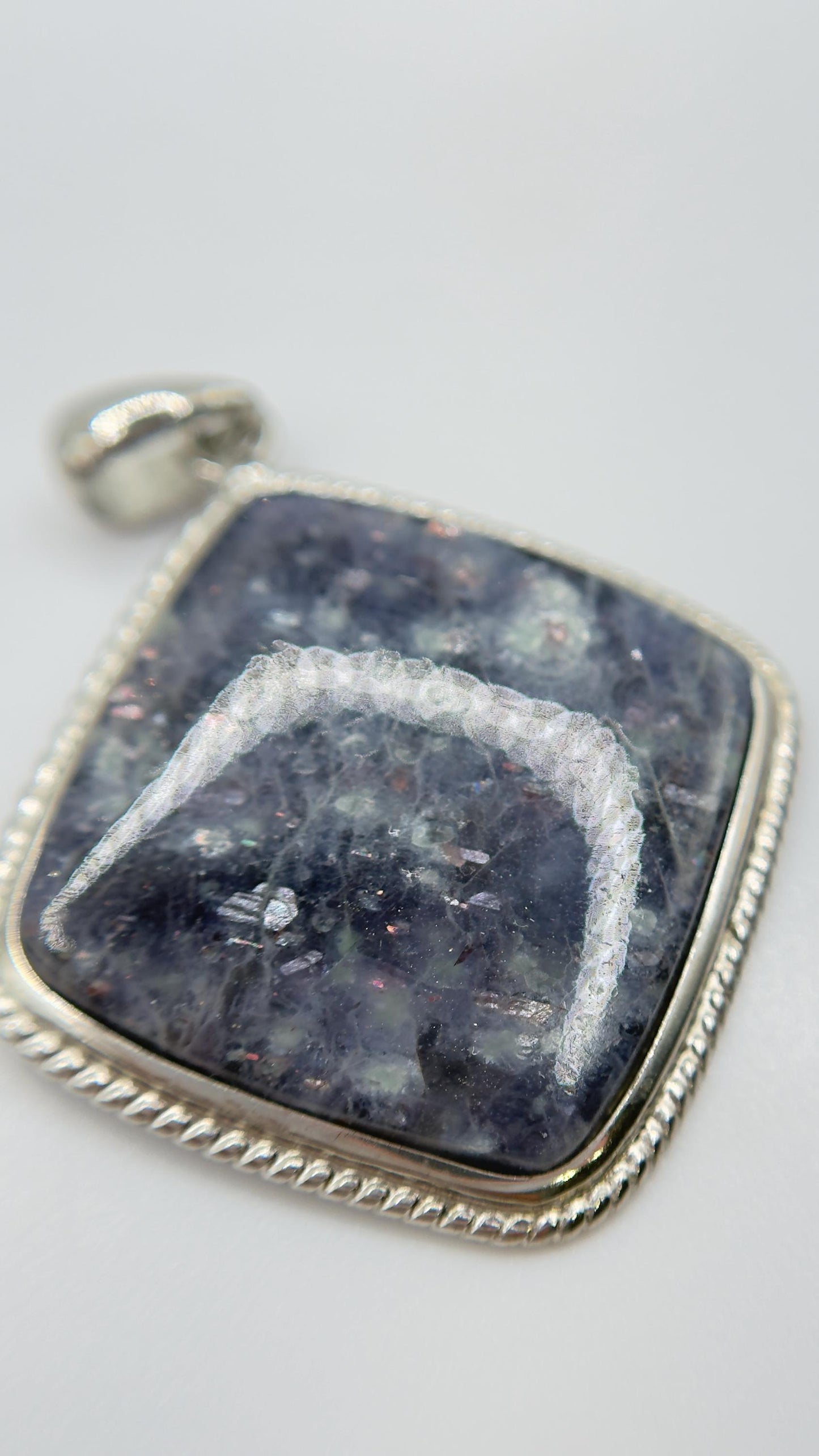 Lattice Sunstone Pendant Rare Gemstone Silver Necklace Natural Sparkle Stone Unique Jewelry Gift