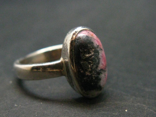 Rare Pink Tugtupite Sterling Silver Ring From Greenland - Size 6