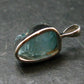Blue Zircon Gem Crystal Silver Pendant From Cambodia - 0.7" - 1.81 Grams