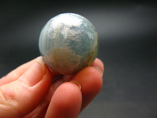 Stunning Lemurian Aquatine Blue Calcite Ball Sphere From Argentina - 1.1" - 37.0 Grams