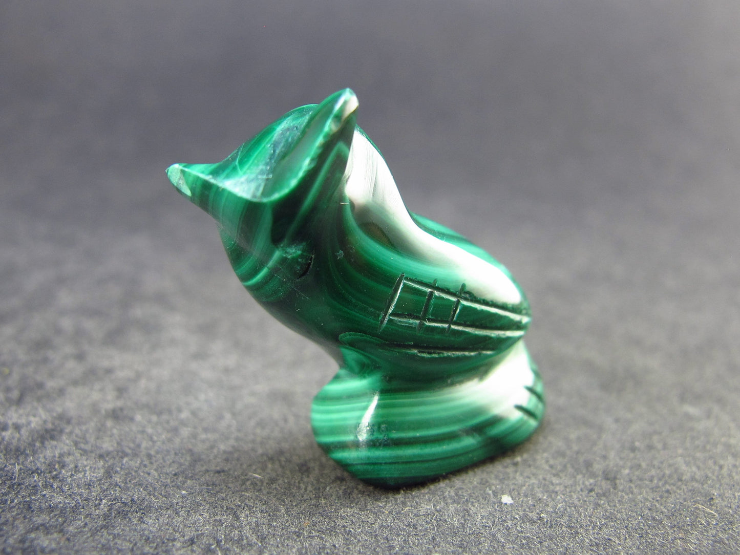 Malachite Owl Carving From Congo - 1.0" - 7.9 Grams