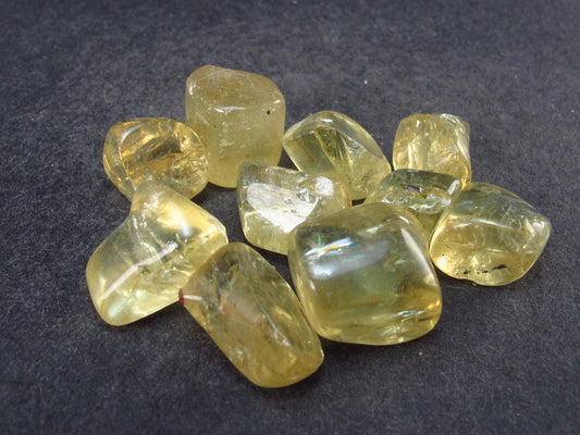 Lot of 10 Gold Apatite Tumbled Stones from Mexico