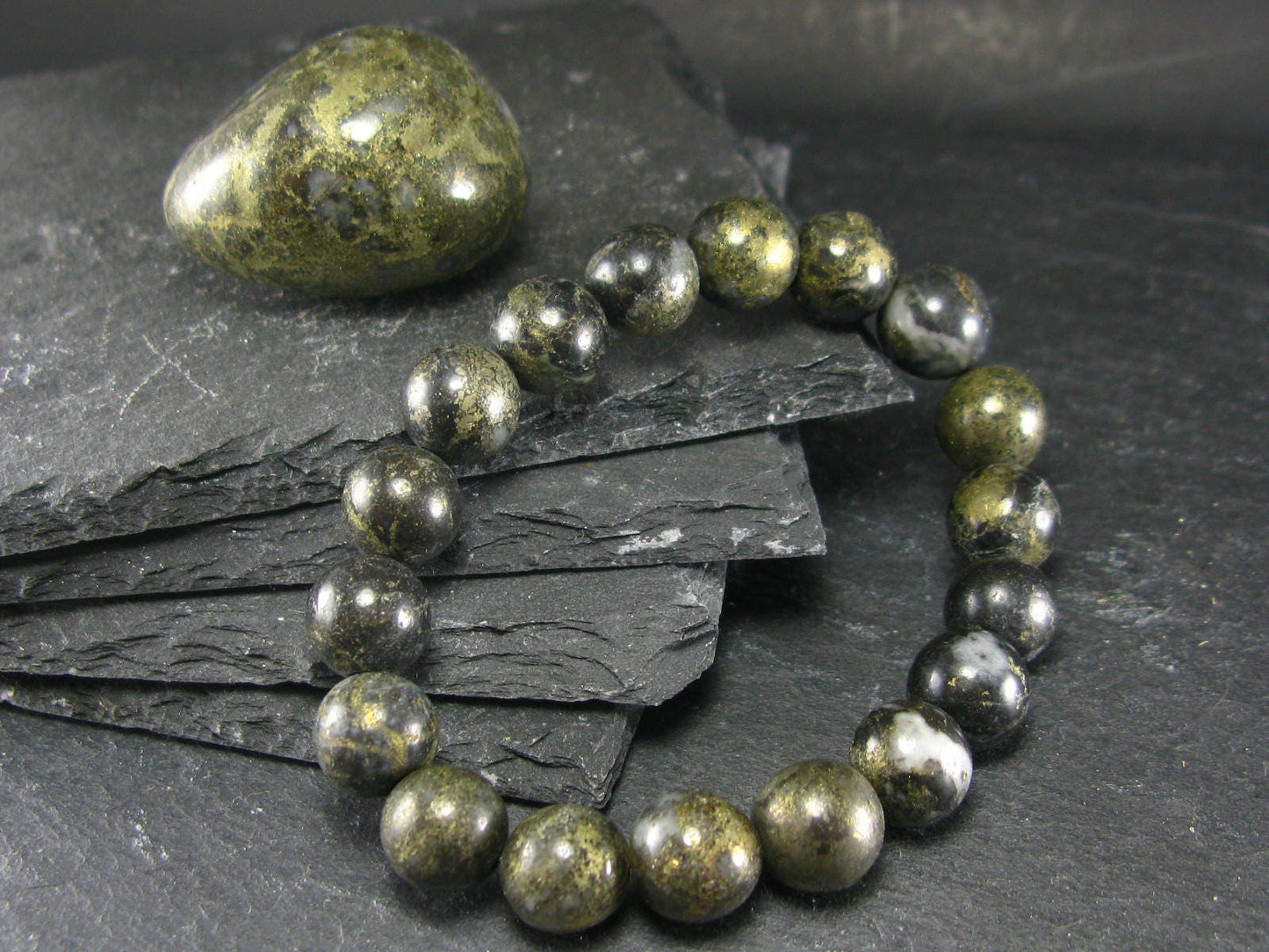 Healers Gold Genuine Bracelet ~ 7 Inches ~ 10mm Round Beads