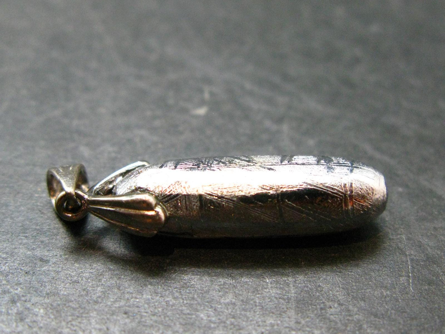 Muonionalusta Meteorite Silver Pendant from Sweden - 1.4" - 6.33 Grams