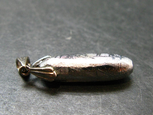 Muonionalusta Meteorite Silver Pendant from Sweden - 1.4" - 6.33 Grams