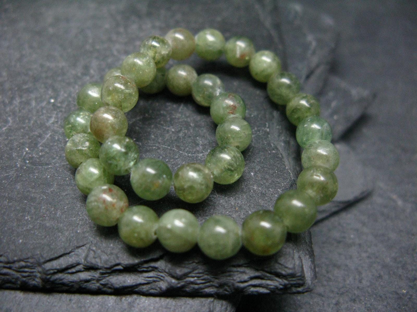Green Kyanite Genuine Bracelet ~ 7 Inches ~ 6mm Round Beads