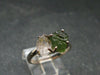 Moldavite Tektite and Herkimer Diamond Silver Ring - Size 8 - 2.60 Grams