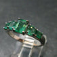 Emerald Faceted Silver Ring from Colombia - 3.14 Grams Total - Size 8