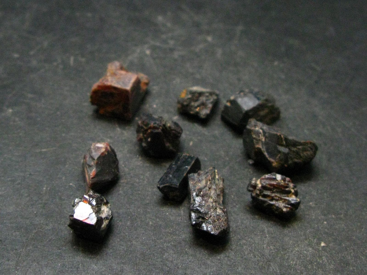 Lot of 10 Mangano Tantalite Crystals From Brazil - 17.16 Grams